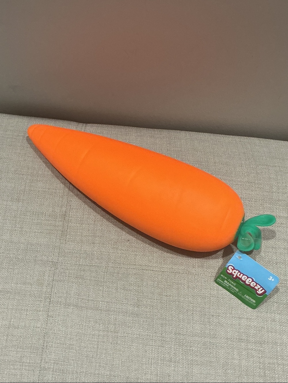 Squeezy Orange Carrot Plush Toy for Kids - Bright Orange